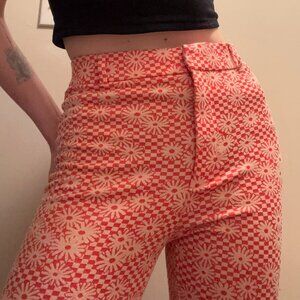 Flare Pink Floral Pants